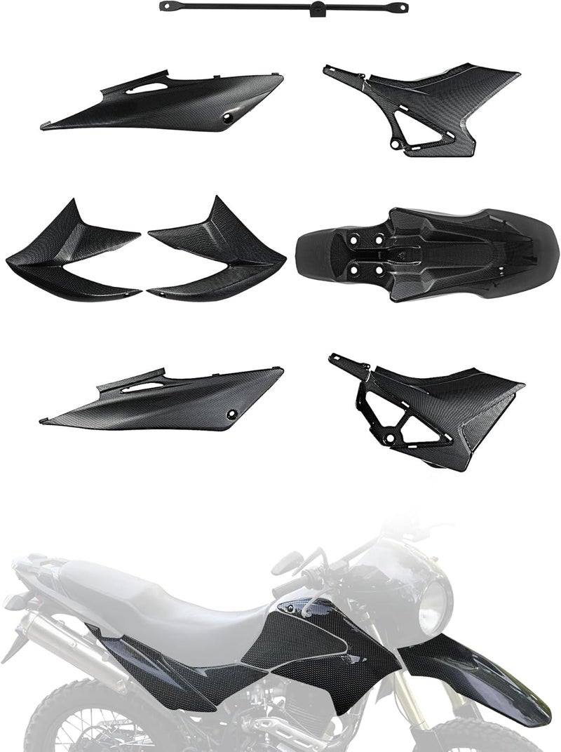 BAOUFF Dirt Bike Plastics Kit for Hawk 250,Fairing Body Work Fender Sets with Fuel Tank Guard for Hawk 250cc - Imitation Carbon Fiber - Image 1